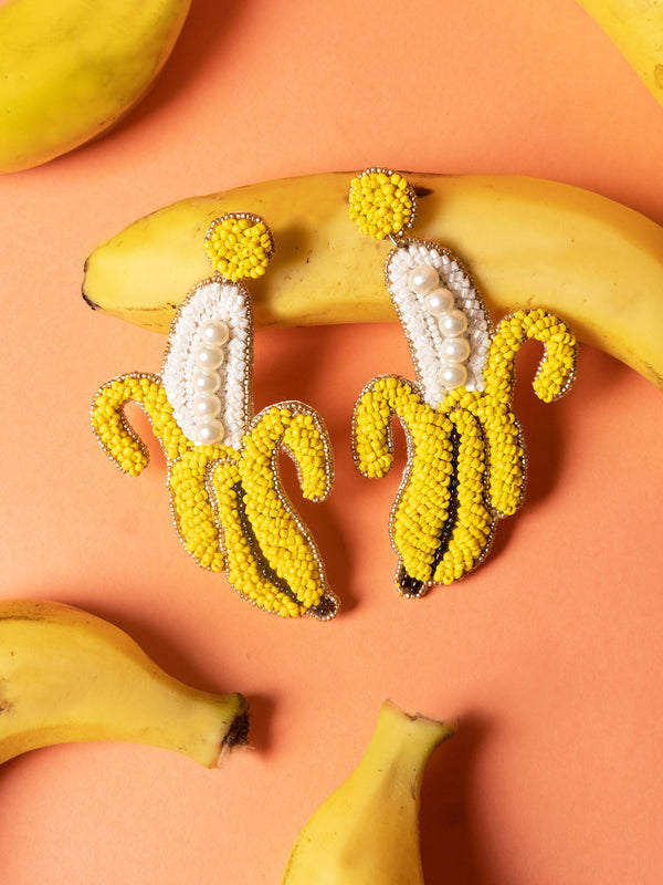 Banana Beaded Earrings - Tonoto.in (6728424423595)