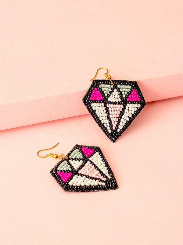 DIAMOND COOL BEADED EARRINGS - Tonoto.in (6047347212459)