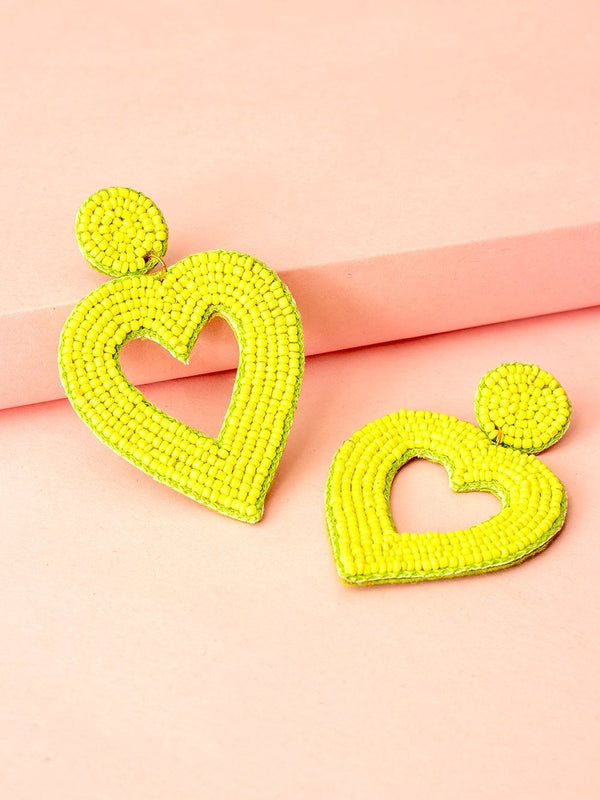 HEARTY HEART BEADED EARRINGS - Tonoto.in (6047346000043)