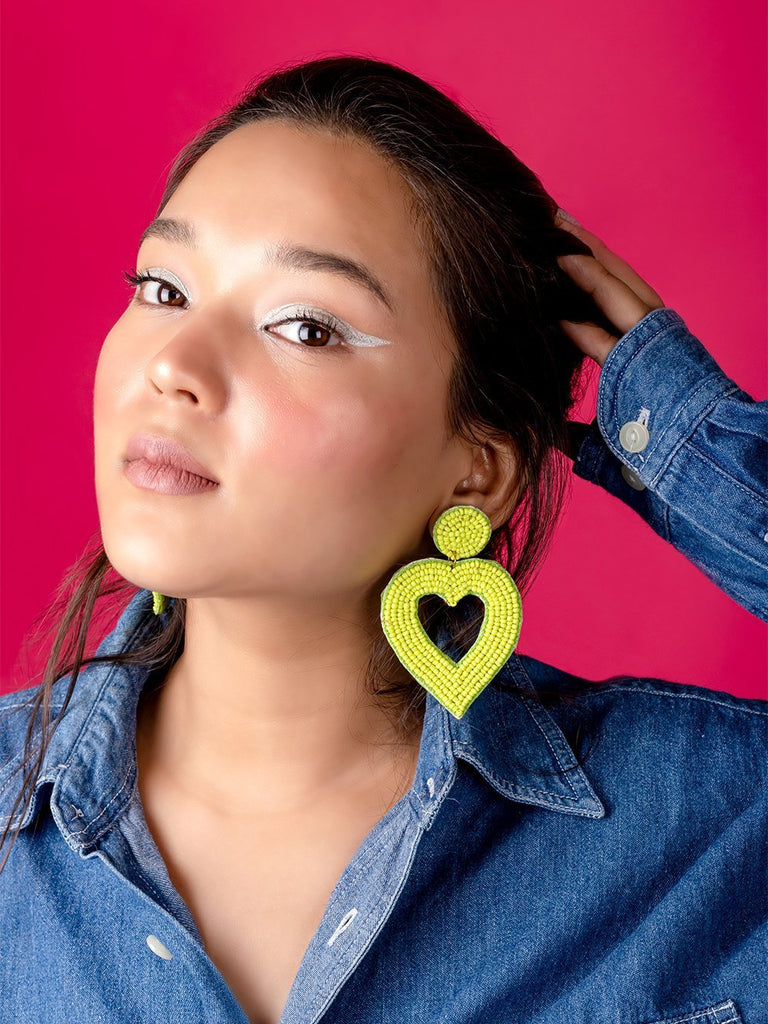 HEARTY HEART BEADED EARRINGS - Tonoto.in (6047346000043)