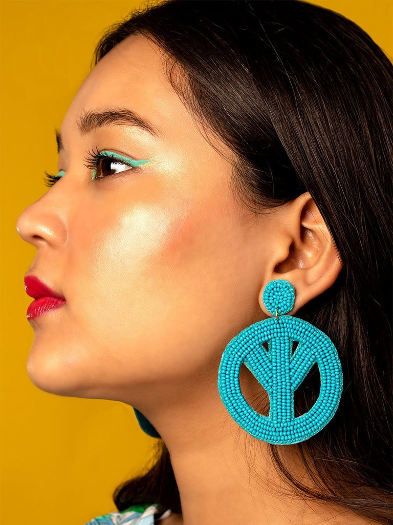 PEACE OUT BEADED EARRINGS - Tonoto.in (6047345868971)